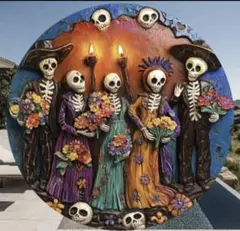 死者の日　シュガースカル　メキシコ　メタルサイン　ハロウィン