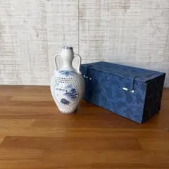 【アンティーク】陶器製 花瓶 花器 透かし 花入れ 中国美術 江若 利民 骨董品
