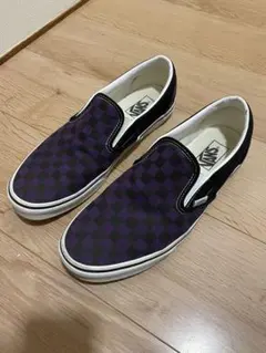 Vans スリッポン パープル ブラック チェッカー スリッポン