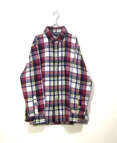 ビバリーヒルズポロクラブ 長袖シャツ チェック柄 L 胸ポケット 刺繍ロゴ 古着