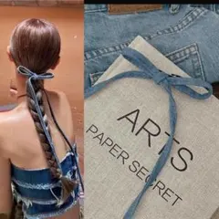 新品✨️デニムリボン ヘアクリップ ライトブルー
