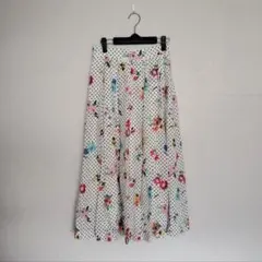 Maglie lech フラワー柄ドットフレアスカート 36