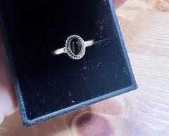 ブラックオニキス シルバー　リング