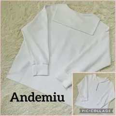 《Andemiu》セーラーハーフジップスウェット パーカー アンデミュウのサムネイル