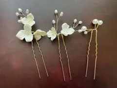 花モチーフのヘアピン3本セット