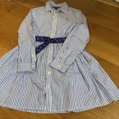 ポロ　ラルフローレン　シャツワンピース　ストライプ　160/84 ベルト付き