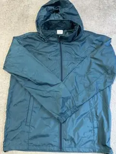 ダークグリーン ナイロンジャケット フード付き