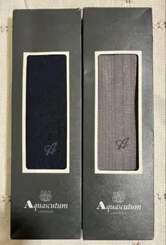 アクアスキュータム　 ビジネスAQロゴソックス　2足セット　紳士靴下　ソックス