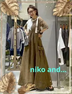 ✨niko and...✨ ジャンパースカート ジャンスカ ブラウン М フリー