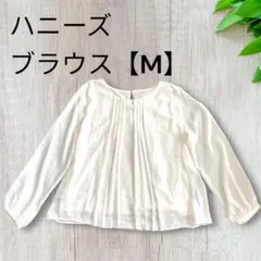 ハニーズ Honeys プリーツブラウス M 白　ホワイト　レディース