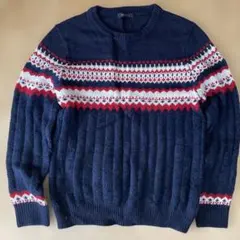 COMME CA ISM ノルディック柄セーター Mサイズ
