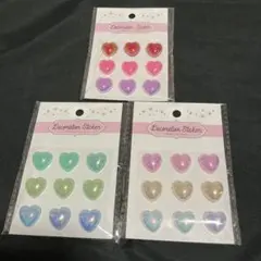 ハート型　デコレーションシール 3セット