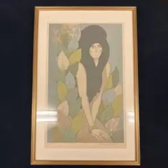 リトグラフ クレール・アステックス ティータイム 版画 女性画家