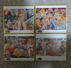 ワンピース　麦スト　　ミニ色紙風イラストカード全4種セット