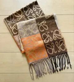 ⭐️花柄チェック大判マフラーストール ショール ブランケット スカーフ