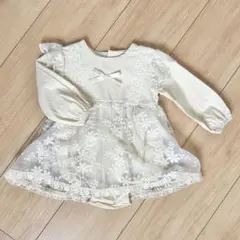 花柄レース付ロンパース 66cm フォーマル お出かけ用