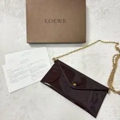 希少✨LOEWE ロエベ ショルダーバッグ パーティバッグ バーガンディ 箱付き