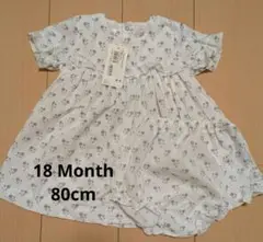 新品未使用タグ付き　プチバトー花柄ワンピース　ブルマセット80cm 18m