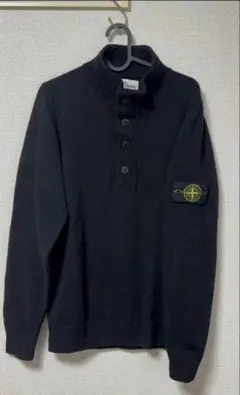 ストーンアイランド 黒 ニット ポロシャツ 長袖 7515512A1 XL - メルカリ