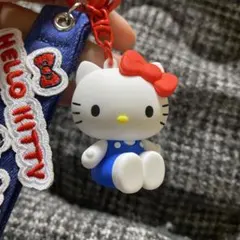 ハローキティ キーホルダー キティ　じゃらじゃらキーホルダー　ストラップ　デニム