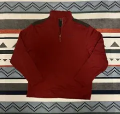 【90s】NIKE ハーフジップ スウェット 刺繍ロゴ ワインレッド M