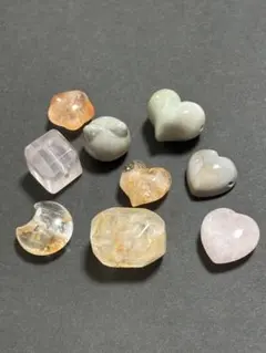 天然石　パーツ　ファイヤークオーツ　ローズクオーツ　アラシャン　まとめ売り