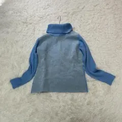 美品✨ ニット セーター タートルネック タイト ウール混 リブ 切替 秋 冬