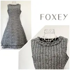 FOXEY フォクシー ビジューツイードノースリーブワンピース - メルカリ