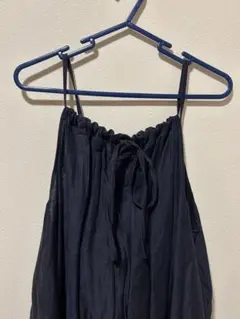 LE GLAZIK 러그 클래식 네이비 캐미 드레스 게더 플레어