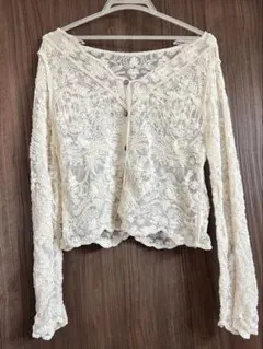 アイボリー レースカーディガン