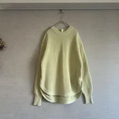 《美品》Spick & Span☆ラウンドヘム畦プルオーバー ライムグリーン