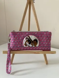 29日迄最終SALEロラライハリス／フラットポーチ／ハンドメイドメイド