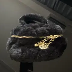 ファー ショルダーバッグ 黒