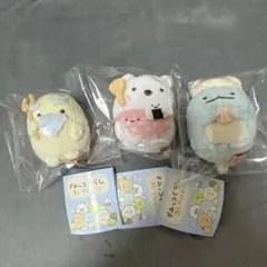 すみっコぐらし　復刻カプセルてのりぬいぐるみ　しろくまとかげ　たびおか　3点