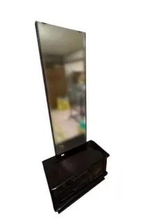 古家具【大塚家具】木製鏡台・姿見ドレッサー／菊蒔絵扉付き　ローズのサムネイル