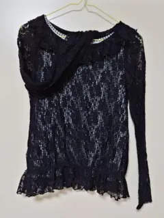ナイスクラップ　黒レースブラウス