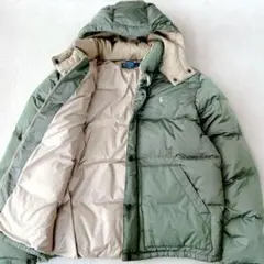 希少 ポロバイラルフローレン 90's M ダウンジャケット カーキ ベージュ