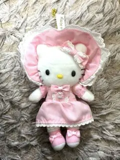 ハローキティ展 ピンク フリル ぬいぐるみ キーホルダー