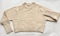 ZARA ベージュ クロップドニット 長袖
