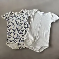 PETIT BATEAU エッフェル塔柄ボディ肌着 2枚セット