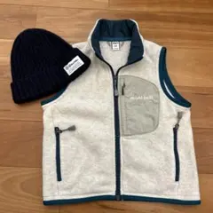mont-bell Kid's 90 フリースベストと帽子セット