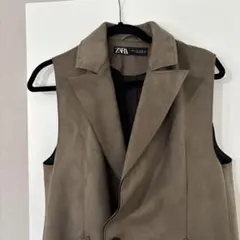 ZARA ブラウン カーキベスト S