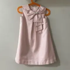 ピンク　リボンドレス（110cm） セレモニー 発表会　ボレロ付き（95cm）