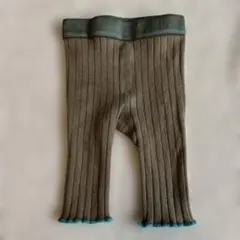 collegien グリーンリブ編み ベビーレギンスタイツ6M