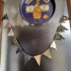 アンテーク　革製・キャンパス地　ガーランド 旗付き