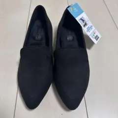 【新品】ブラック フラットシューズ ポインテッドモカシン　スエード　Lサイズのサムネイル