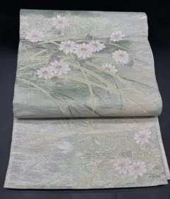 高級 正絹 洒落帯 名古屋帯 絽 夏帯 流水 花柄 草花 412 - メルカリ