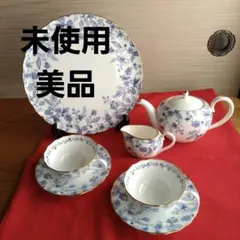 【未使用美品】ノリタケ　ブルーソレンティーノ　カップ＆ソーサー　ポット　プレート