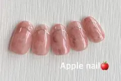 オーダーネイルチップ　マーブル　ミラーフレンチ　ニュアンス