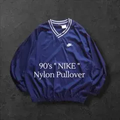 90s白タグNIKEナイキナイロンプルオーバージャケットスウッシュ刺繍ロゴ